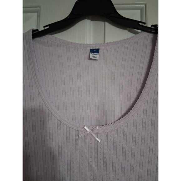 NWT Women's Old Navy Fitted Lace Trim Ribbed Pointelle Tee Top Size XXL Lilac - Picture 4 of 8